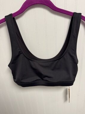 SKIMS Recycled Swim Tank Bikini Top Womens Small Onyx Black NWT